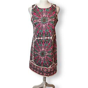 London Times Size 4 Women's Dress Shift Sleeveless Cotton Knee Length Pencil